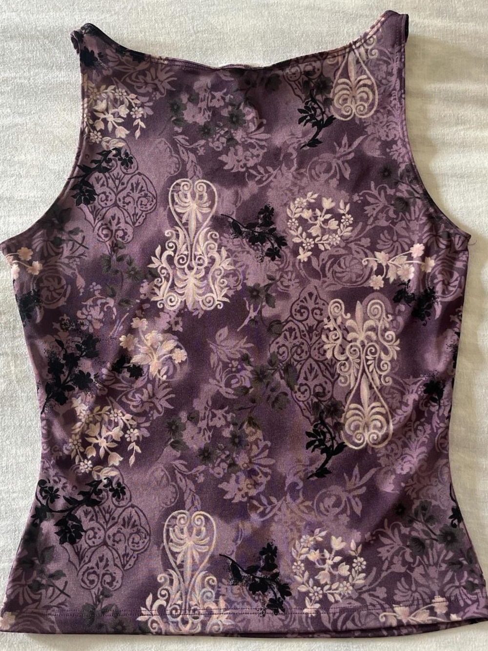 Vintage Charlotte Russe Purple Floral Print Sleeveless Tank - Picture 2 of 4